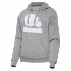 Cleveland Browns Antigua Women's Victory Pullover Hoodie Heather Gray | NFL