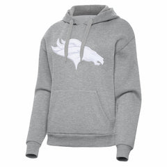 Denver Broncos Antigua Women's Victory Pullover Hoodie Heather Gray | NFL