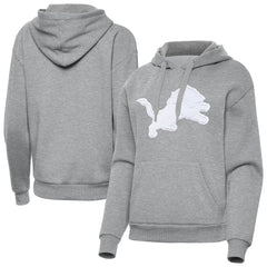 Detroit Lions Antigua Women's Victory Pullover Hoodie Heather Gray | NFL