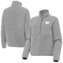Washington Commanders Antigua Women's Figure Half-Zip Sweatshirt Gray | NFL