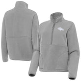 Denver Broncos Antigua Women's Figure Half-Zip Sweatshirt Gray | NFL