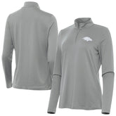 Baltimore Ravens Antigua Women's Reprocess Quarter-Zip Top Gray | NFL
