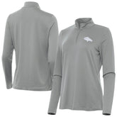 Denver Broncos Antigua Women's Reprocess Quarter-Zip Top Gray | NFL