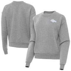 Denver Broncos Antigua Women's Victory Crew Pullover Sweatshirt Heather Gray | NFL