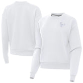 Houston Texans Antigua Women's Victory Crew Pullover Sweatshirt White | NFL
