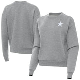 Dallas Cowboys Antigua Women's Victory Crew Pullover Sweatshirt Heather Gray | NFL