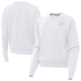 Carolina Panthers Antigua Women's Victory Crew Pullover Sweatshirt White | NFL
