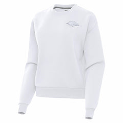 Baltimore Ravens Antigua Women's Victory Crew Pullover Sweatshirt White | NFL