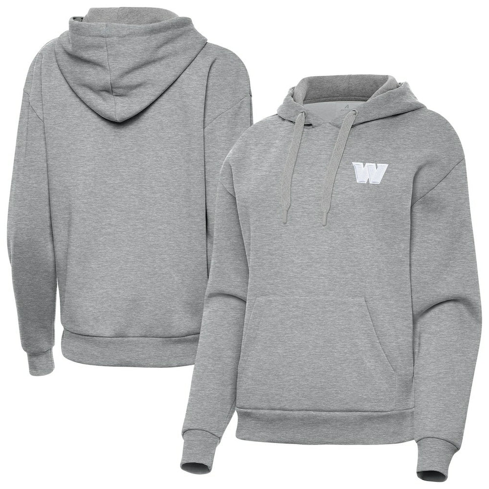 Washington Commanders Antigua Women's Victory Pullover Hoodie Heather Gray | NFL