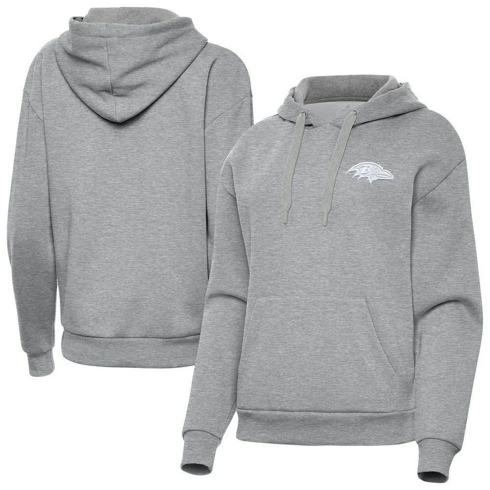 Baltimore Ravens Antigua Women's Victory Pullover Hoodie Heather Gray | NFL