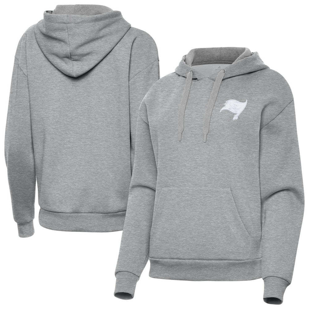 Tampa Bay Buccaneers Antigua Women's Victory Pullover Hoodie Heather Gray | NFL
