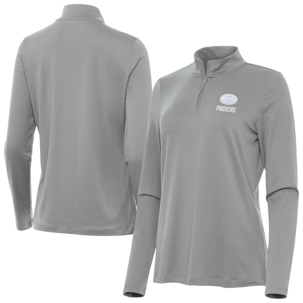 Green Bay Packers Antigua Women's Reprocess Quarter-Zip Top Gray | NFL
