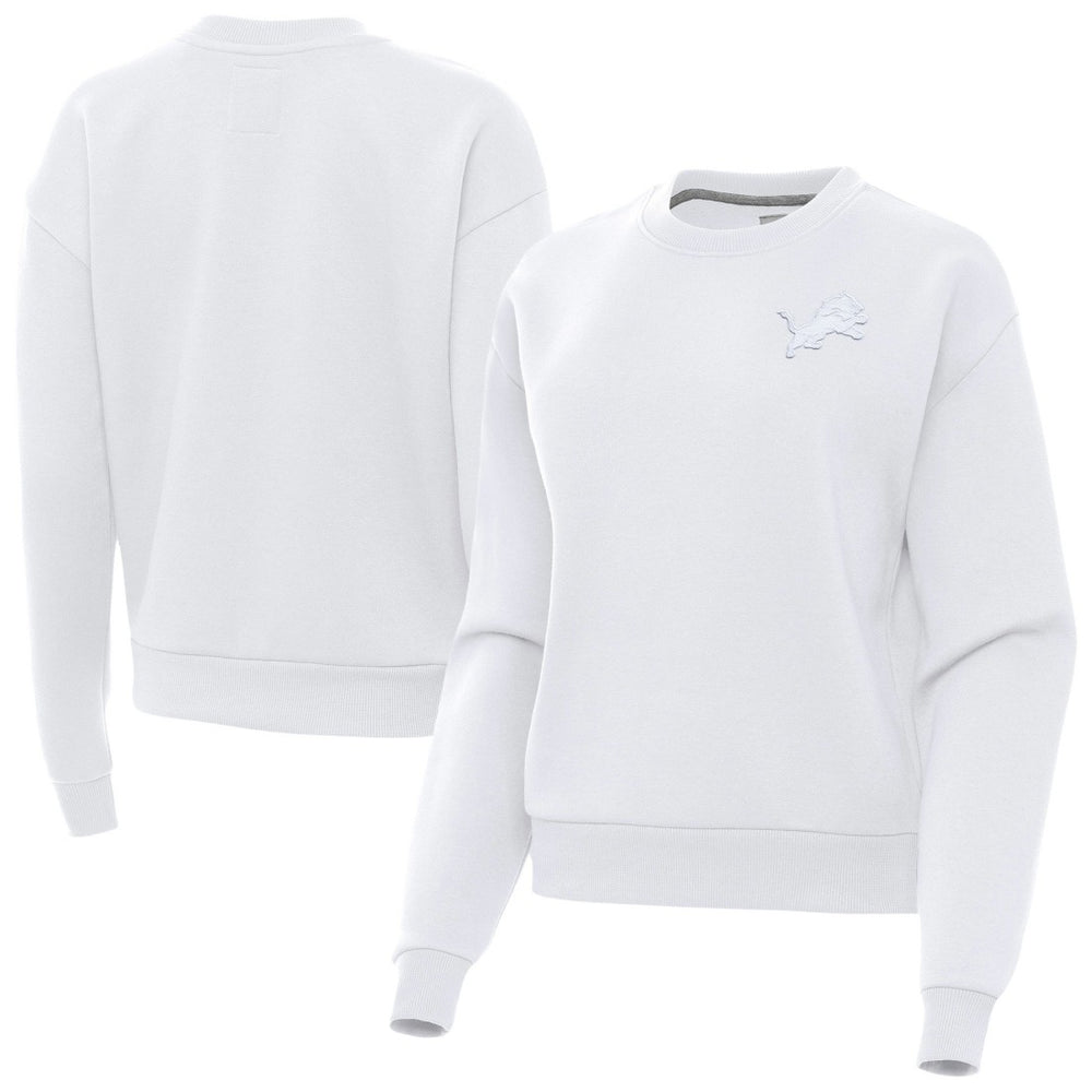 Detroit Lions Antigua Women's Victory Crew Pullover Sweatshirt White | NFL