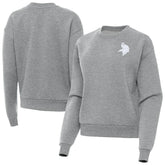 Minnesota Vikings Antigua Women's Victory Crew Pullover Sweatshirt Heather Gray | NFL