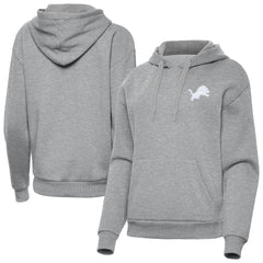Detroit Lions Antigua Women's Victory Pullover Hoodie Heather Gray | NFL