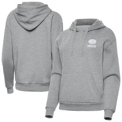 Green Bay Packers Antigua Women's Victory Pullover Hoodie Heather Gray | NFL