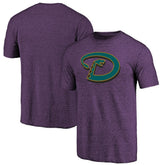 Arizona Diamondbacks Purple Cooperstown Official Logo Tri-Blend T-Shirt T-shirts - MLB