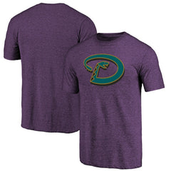 Arizona Diamondbacks Purple Cooperstown Official Logo Tri-Blend T-Shirt T-shirts - MLB