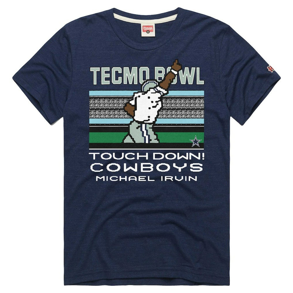 Michael Irvin Dallas Cowboys Homage Unisex Tecmo Bowl Retired Player Graphic Tri-Blend T-Shirt Navy | NFL