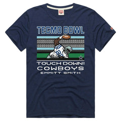 Emmitt Smith Dallas Cowboys Homage Unisex Tecmo Bowl Retired Player Graphic Tri-Blend T-Shirt Navy | NFL