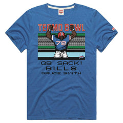 Bruce Smith Buffalo Bills Homage Unisex Tecmo Bowl Retired Player Graphic Tri-Blend T-Shirt Royal | NFL