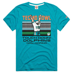 Dan Marino Miami Dolphins Homage Unisex Tecmo Bowl Retired Player Graphic Tri-Blend T-Shirt Aqua | NFL