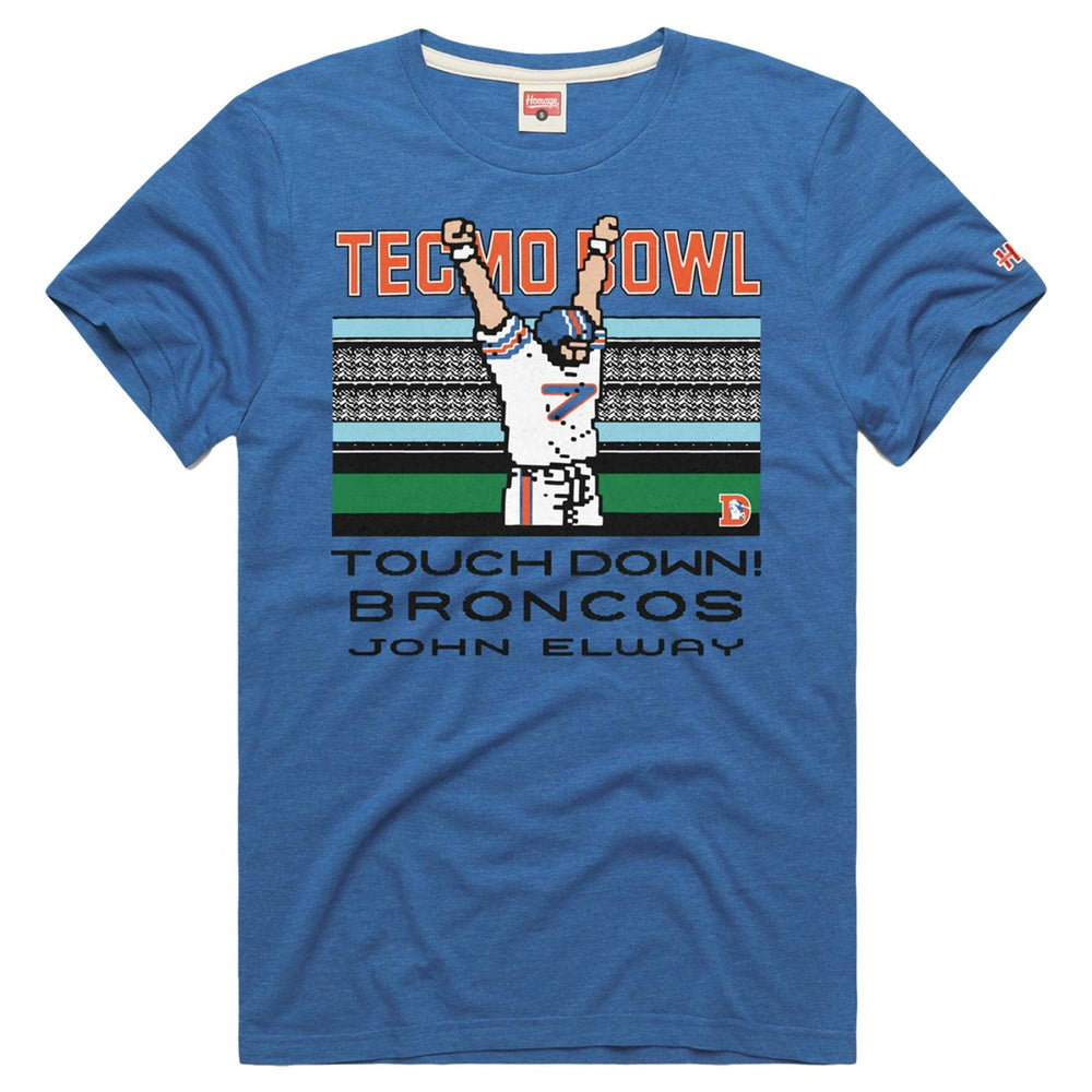 John Elway Denver Broncos Homage Unisex Tecmo Bowl Retired Player Graphic Tri-Blend T-Shirt Royal | NFL