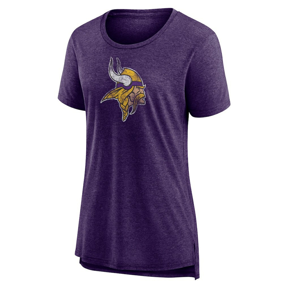 Minnesota Vikings Women's Distressed Tri-Blend T-Shirt Purple | NFL