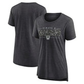 Las Vegas Raiders Women's Vintage Graphic Tri-Blend Scoop Neck T-Shirt Charcoal | Nike for Sale