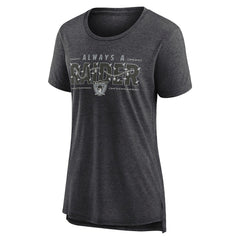 Las Vegas Raiders Women's Vintage Graphic Tri-Blend Scoop Neck T-Shirt Charcoal | Nike for Sale