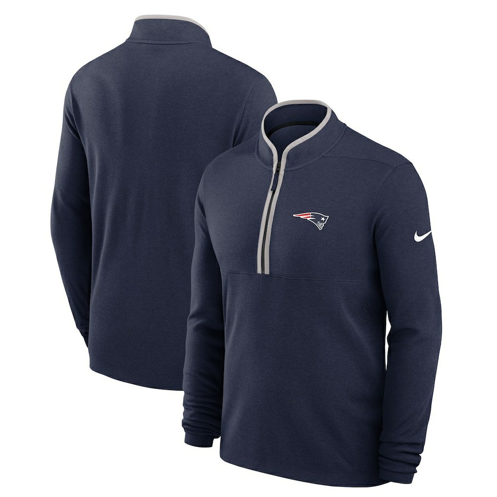 New England Patriots Lightweight Victory Dri-FIT Half-Zip Pullover Navy | Nike for Sale