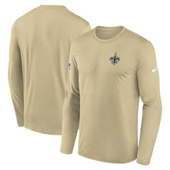 New Orleans Saints Legend Small Logo Dri-FIT Long Sleeve T-Shirt Gold | Nike for Sale