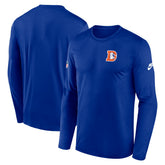 Denver Broncos Legend Small Logo Dri-FIT Long Sleeve T-Shirt Royal | Nike for Sale