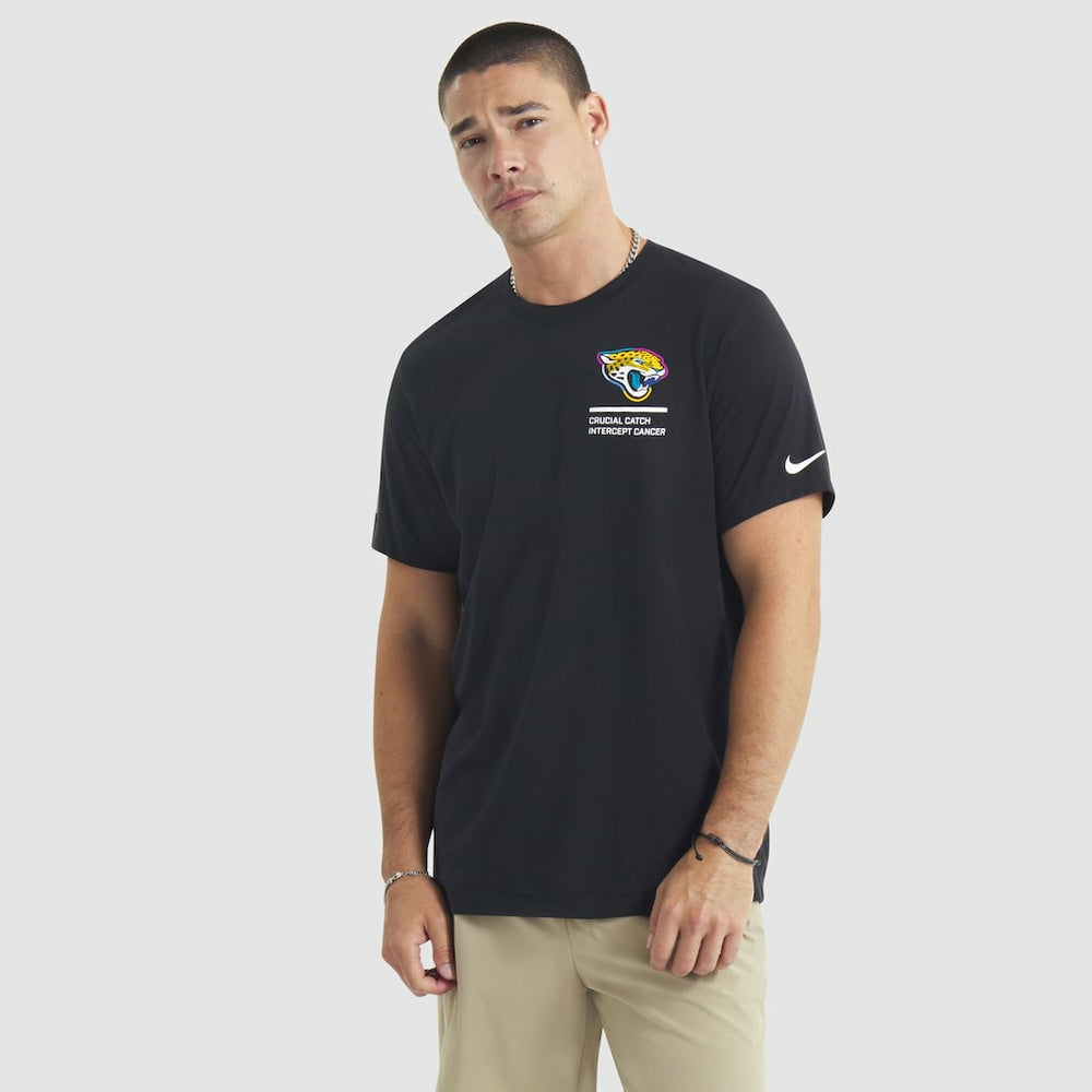 Jacksonville Jaguars 2025 NFL Crucial Catch Tri-Blend Dri-FIT T-Shirt Black | Nike for Sale