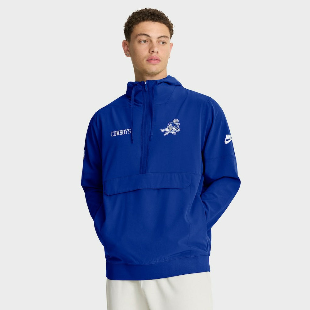 Dallas Cowboys Sideline Alt Pack Anorak Half-Zip Hoodie Jacket Royal | Nike for Sale
