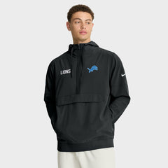 Detroit Lions Sideline Alt Pack Anorak Half-Zip Hoodie Jacket Black | Nike for Sale