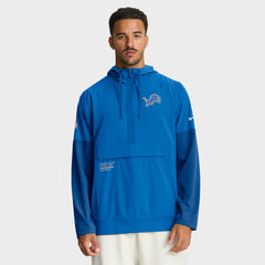 Detroit Lions Sideline Anorak Half-Zip Hoodie Jacket Blue | Nike for Sale