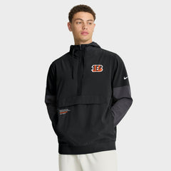 Cincinnati Bengals Sideline Anorak Half-Zip Hoodie Jacket Black | Nike for Sale
