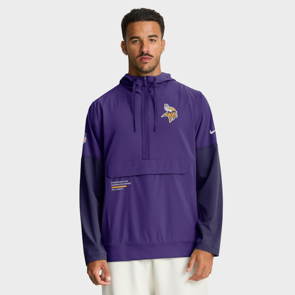 Minnesota Vikings Sideline Anorak Half-Zip Hoodie Jacket Purple | Nike for Sale