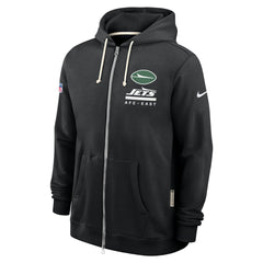 New York Jets Sideline Standard Issue Utility Player Dri-FIT Full-Zip Hoodie Black | Nike for Sale