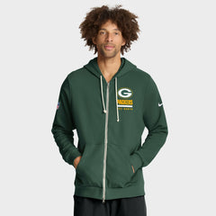 Green Bay Packers Sideline Standard Issue Utility Player Dri-FIT Full-Zip Hoodie Green | Nike for Sale