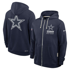 Dallas Cowboys Sideline Standard Issue Utility Player Dri-FIT Full-Zip Hoodie Navy | Nike for Sale
