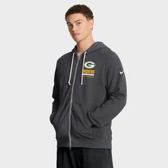 Green Bay Packers Sideline Standard Issue Utility Player Dri-FIT Full-Zip Hoodie Anthracite | Nike for Sale