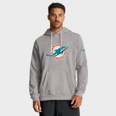 Miami Dolphins Sideline Standard Issue Initial Home Dri-FIT Hoodie Charcoal | Nike for Sale