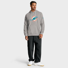 Miami Dolphins Sideline Standard Issue Initial Home Dri-FIT Hoodie Charcoal | Nike for Sale