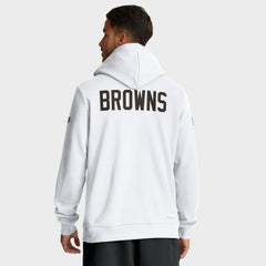 Cleveland Browns Sideline Standard Issue Alt 2 Dri-FIT Hoodie White | Nike for Sale