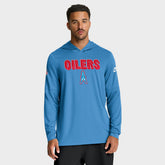 Tennessee Titans Sideline Oilers Throwback Dri-FIT Long Sleeve Hoodie T-Shirt Light Blue | Nike for Sale