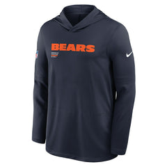 Chicago Bears Sideline Pure Fury Performance Long Sleeve Hoodie T-Shirt Navy | Nike for Sale