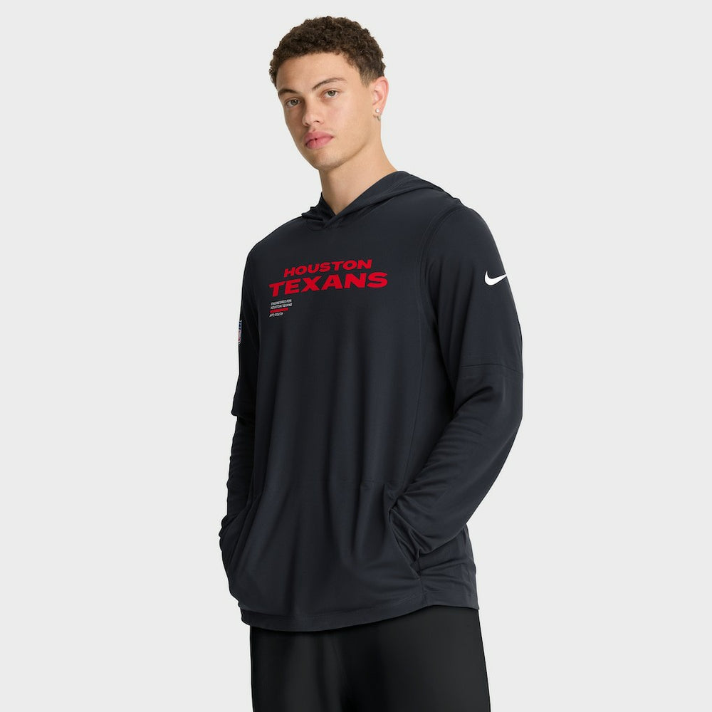Houston Texans Sideline Pure Fury Performance Long Sleeve Hoodie T-Shirt Navy | Nike for Sale