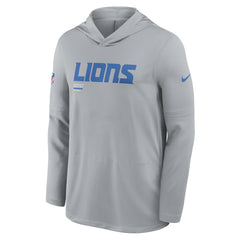 Detroit Lions Sideline Pure Fury Performance Long Sleeve Hoodie T-Shirt Gray | Nike for Sale